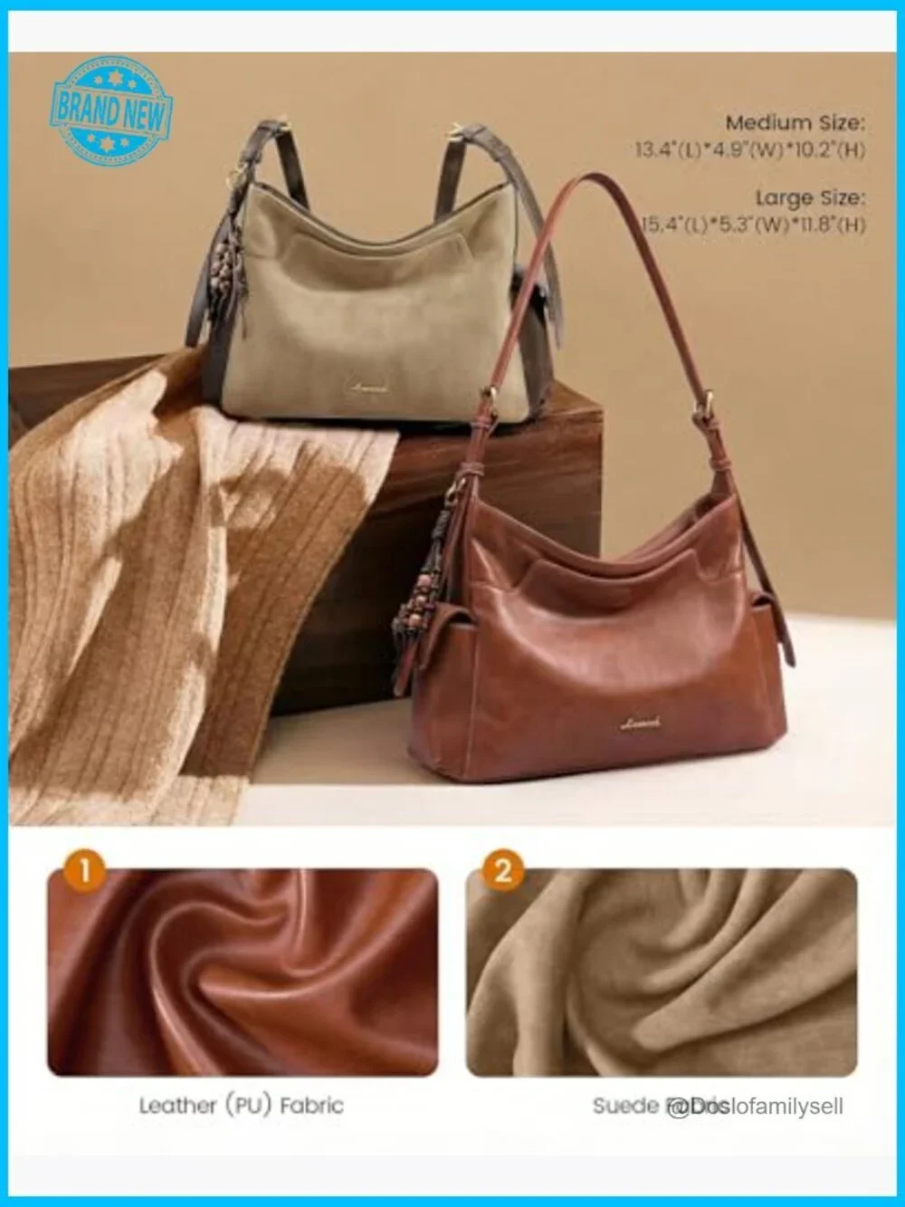 Faux Leather Hobo Bag with Tassel Charm - Spacious Crossbody Shoulder Handbag,